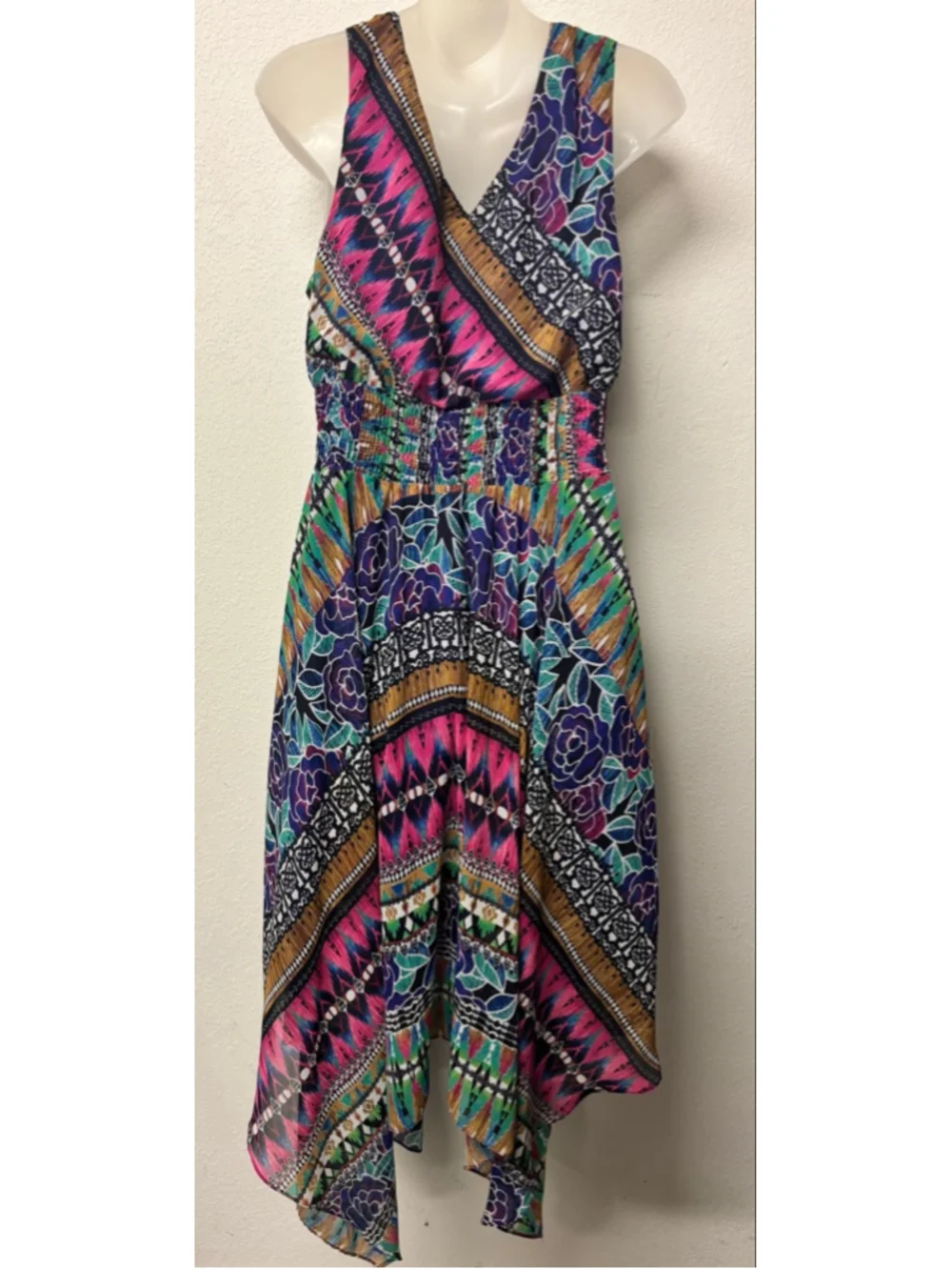 Rabbit Rabbit Rabbit Designs Multicolor Asymmetrical Dress Size 12 - Picture 8 of 10